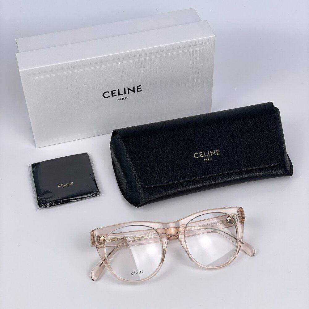 NEW Celine CL50019I 072 Transparent Light Pink Cat Eye Women Eyeglasses CL 50019 - Picture 9 of 9